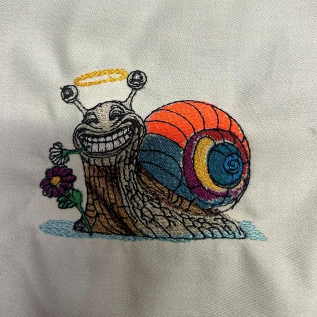 Schnecke beim Naschen | 12.49 x 9.51 cm | VS