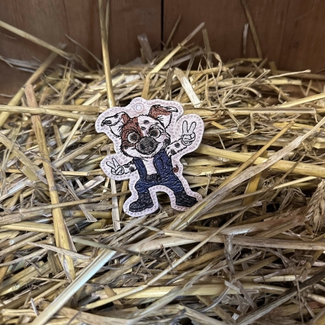 ITH TS-Anhänger - Peace-Porky - Größe 7.06 x 7.85 cm