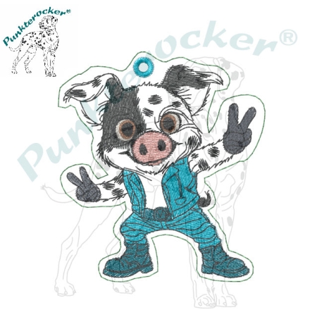 ITH TS-Anhänger - Peace-Porky - Größe 7.06 x 7.85 cm