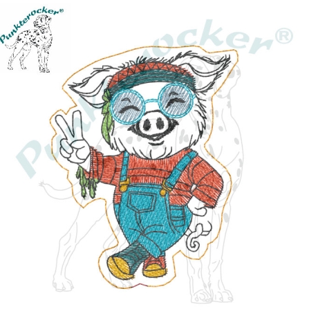 ITH TS-Stabdatei - Hippie-Hilde - Größe 5.62 x 7.26 cm