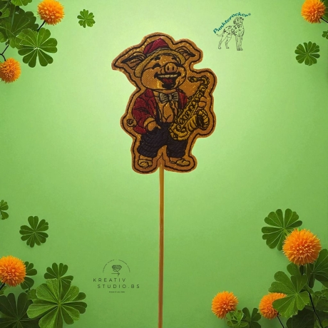 ITH TS-Stabdatei - Saxo-Schwein Sammy - Größe 6.10 x 8.20 cm