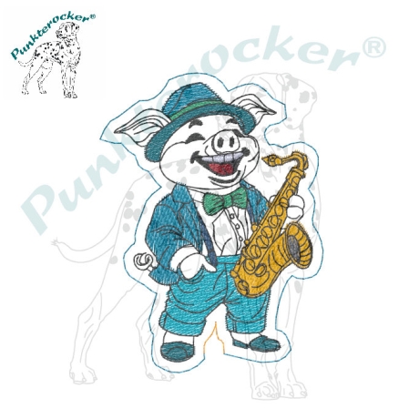 ITH TS-Stabdatei - Saxo-Schwein Sammy - Größe 6.10 x 8.20 cm