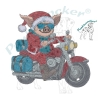 Vollstickdatei - Biker Santa  - 13.97 x 13.45 cm