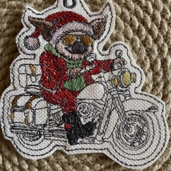 ITH TS-Anhänger - Biker Santa - Größe 8.78 x 9.35 cm