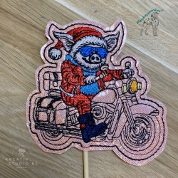 ITH TS-Stabdatei - Biker Santa - Größe 8.78 x 8.72 cm