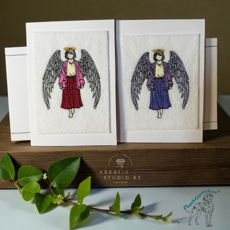  VS | ältere Frau mit Flügel | 6.87 x 8.43 cm