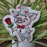 Glücksschwein Timmy mit Rose | Anhänger | 8.70 x 9.36 cm | TS