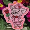 Glücksschwein Timmy mit Rose | Anhänger | 8.70 x 9.36 cm | TS