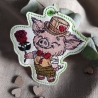Glücksschwein Timmy mit Rose | Anhänger | 8.70 x 9.36 cm | VS