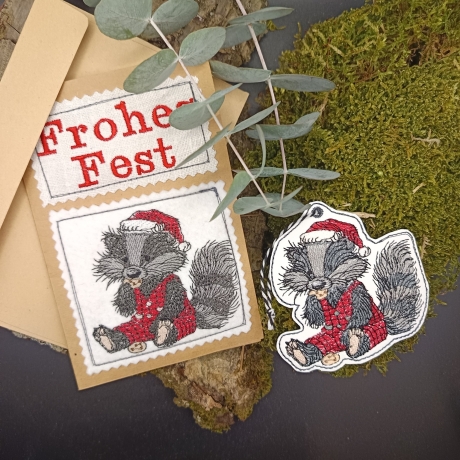  ITH |VS Anhänger| Weihnachts-Crew - Keks Dachs | 8.48 x 8.52 cm