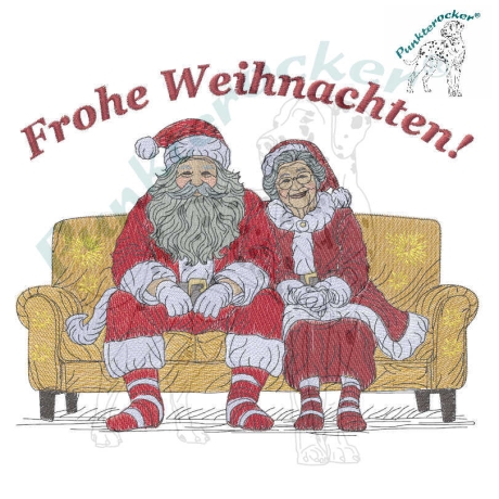 VS- Santa und Frau wünschen Frohe Weihnachten - 19.52 x 15.75 cm