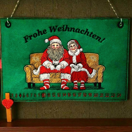 VS- Santa und Frau wünschen Frohe Weihnachten - 19.52 x 15.75 cm