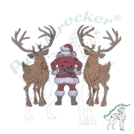 VS- Santa und seine Rentiere - 14.41 x 10.78 cm