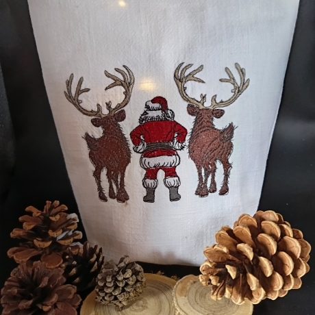 VS- Santa und seine Rentiere - 14.41 x 10.78 cm