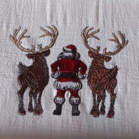 VS- Santa und seine Rentiere - 14.41 x 10.78 cm