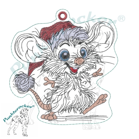 ITH | TS Anhänger | Weihnachtsmaus | 8.78 x 9.36 cm