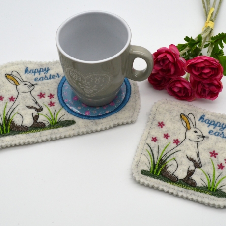 Stickdatei Hase Mug Rug Ostern