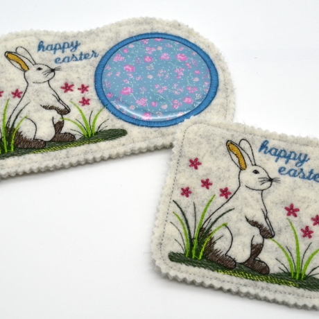 Stickdatei Hase Mug Rug Ostern