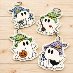 Stickdatei ITH Gespenster Schlüsselanhänger Geister Halloween