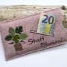 Stickdatei Schokohülle SET danke happy birthday Blumen 5 Motive