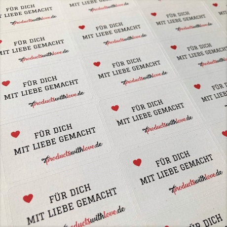 Stickerbogen mit 30 Aufklebern - Für dich, mit Liebe gemacht