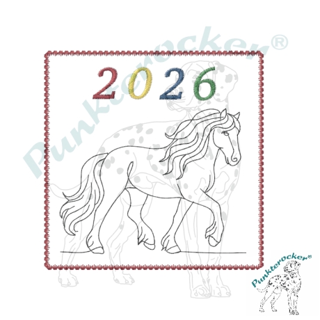 ITH | Untersetzer | Haflinger - oneline | 9.68 x 9.67 cm