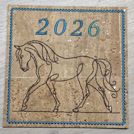 ITH | Untersetzer | Pferd 02 - oneline | 9.68 x 9.67 cm