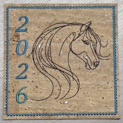 ITH | Untersetzer | Pferd 04 - oneline | 9.68 x 9.67 cm
