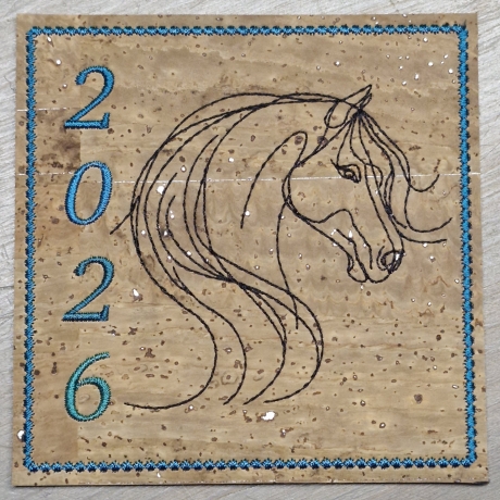 ITH | Untersetzer | Pferd 04 - oneline | 9.68 x 9.67 cm