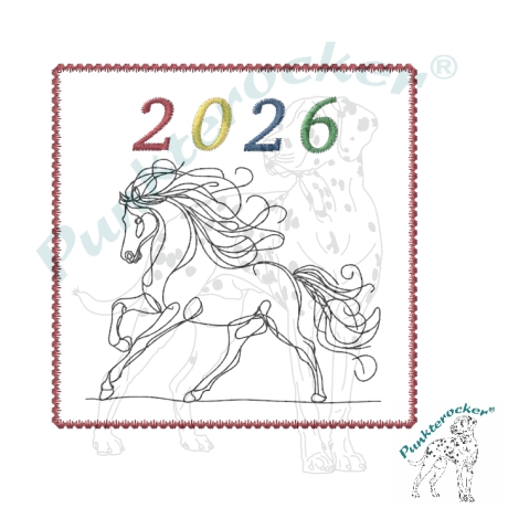 ITH | Untersetzer | Pferd 06 - oneline | 9.68 x 9.67 cm