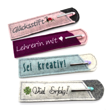 Stickdatei Etuis Stifteetui für Kugelschreiber 10 Varianten