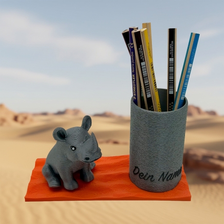 Stiftehalter Einschulung personalisiert Tiermotiv, Stifthalter