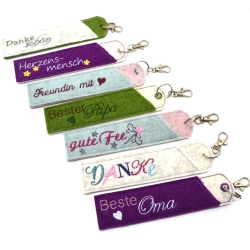 Stickdatei XL SET Sprüche Familie Danke Stifteetui schmal