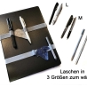Buchverschluss Stifthalter für Kalender mit Blatt - quer