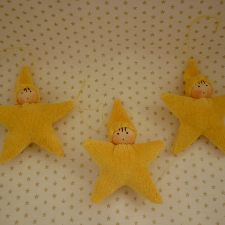 Sternpüppchen, Christbaumschmuck, Set mit drei Püppchen