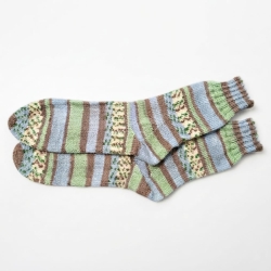 Stricksocken Gr. 42 handgestrickt Wollsocken Schurwolle/Polyamid