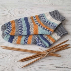 Sneakersocken Gr. 35 handgestrickt Stricksocken Wollsocken