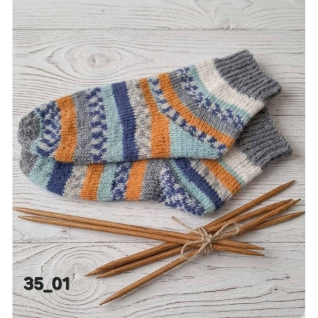 Sneakersocken Gr. 35 handgestrickt Stricksocken Wollsocken