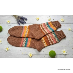 Stricksocken Gr. 37 handgestrickt Wollsocken Schurwolle/Polyamid