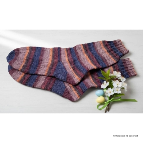 Stricksocken Gr. 37 handgestrickt Wollsocken Schurwolle/Polyamid