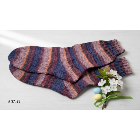 Stricksocken Gr. 37 handgestrickt Wollsocken Schurwolle/Polyamid