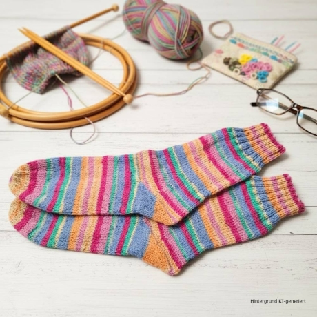 Stricksocken Gr. 40 handgestrickt Wollsocken Schurwolle/Polyamid