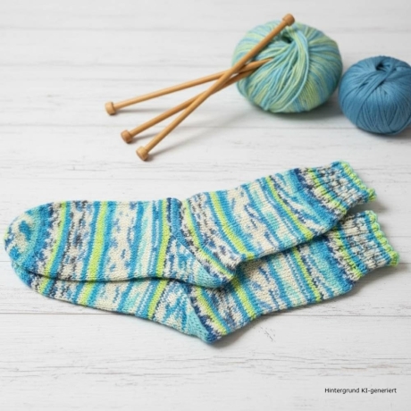 Stricksocken Gr. 40 handgestrickt Wollsocken Schurwolle/Polyamid
