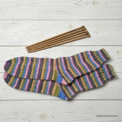 Stricksocken Gr. 41 handgestrickt Wollsocken Schurwolle/Polyamid
