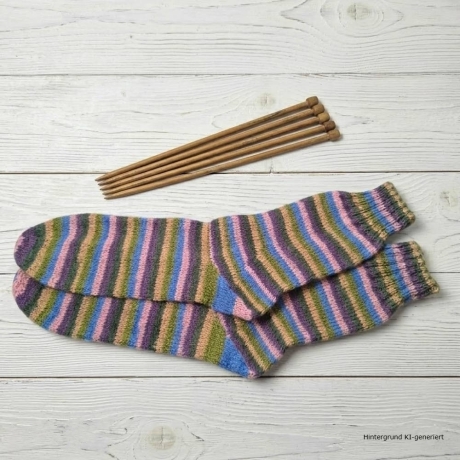 Stricksocken Gr. 41 handgestrickt Wollsocken Schurwolle/Polyamid