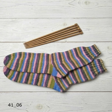 Stricksocken Gr. 41 handgestrickt Wollsocken Schurwolle/Polyamid