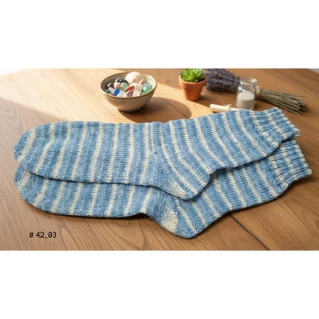 Stricksocken Gr. 42 handgestrickt Wollsocken Schurwolle/Polyamid