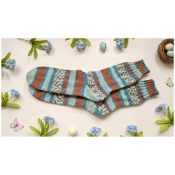 Stricksocken Gr. 43 handgestrickt Wollsocken Schurwolle/Polyamid