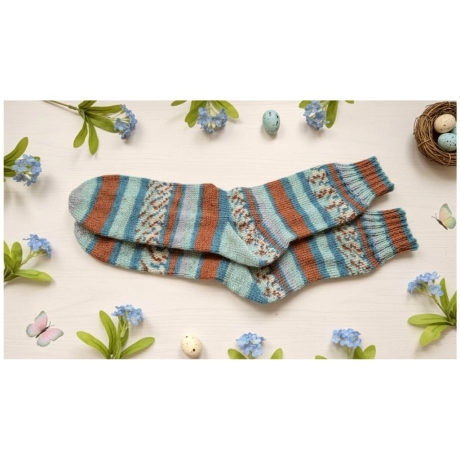 Stricksocken Gr. 43 handgestrickt Wollsocken Schurwolle/Polyamid