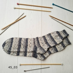 Stricksocken Gr. 45 handgestrickt Wollsocken Schurwolle/Polyamid